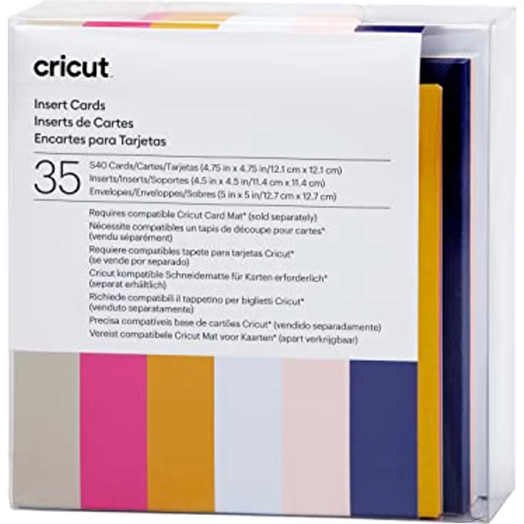 Cricut Insert Cards Sensei S40, Kartenset in Tulpenblau und Puder mit klebstofffreiem Design und passenden Umschlägen – Bild 11