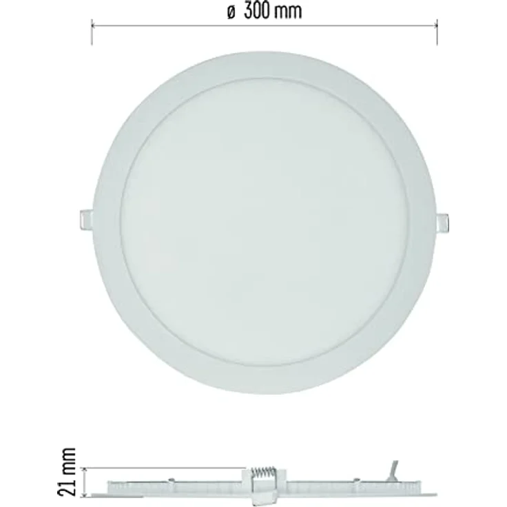 EMOS LED Panel 18 W, runde 1500 lm Einbauleuchte in Weiß, extra flach, warmweiß 3000 K – Bild 5