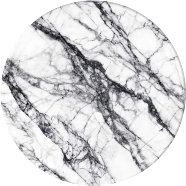 PopSockets PopGrip Ausziehbarer Halterung und Griff für Smartphones und Tablets, Fingerhalter in Basic White Stone Marble mit kabelloser Ladefähigkeit und stabiler Halterung – Bild 3