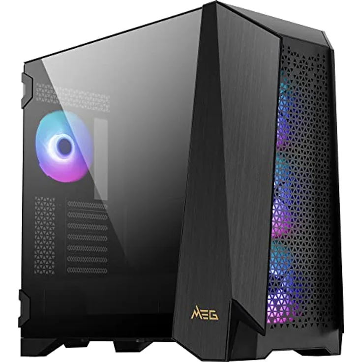 MSI MEG Prospect 700R Mid-Tower ATX Gehäuse (2X USB 3.0, 1x Type-C Anschluss, 4X 140mm A-RGB Fan im Lieferumfang, schwarz, RGB)