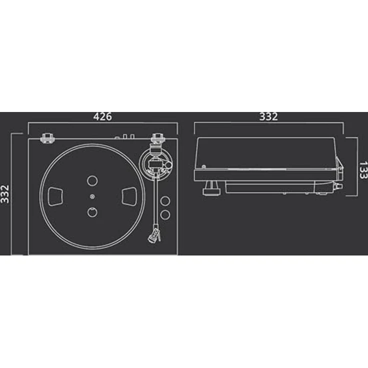 MUSE Vinyl Plattenspieler, Bluetooth-Schallplattenspieler mit Stereo-Vorverstärker, 2-Gang 33/45 U/min, Aluminiumplatte, rutschfester Gummi, schwarz – Bild 5