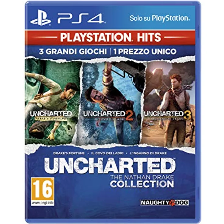 Playstation UNCHARTED The Nathan Drake Collection PS HITS, PS4-Games mit Trophäen, Photo Mode und exklusivem Zugang zur Uncharted 4 Beta, schwarz