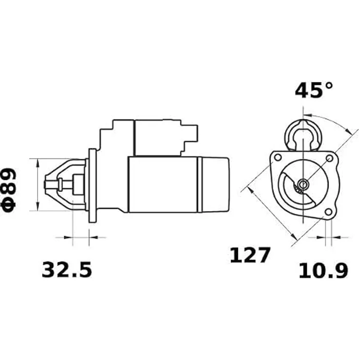 MAHLE ORIGINAL MS 347, Starter Anlasser 2,8 kW 12V für LKW, mit 10 Zähnen und 3 Befestigungsbohrungen – Bild 2