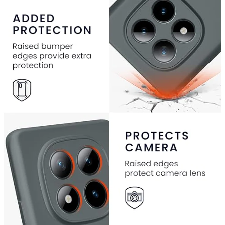 kwmobile Handyhülle für Xiaomi Redmi Note 15 4G / 5G & Poco M8 5G, weiche Silikon Case in Metallic Grau mit rutschfester Oberfläche und perfektem Kamera-Schutz – Bild 3