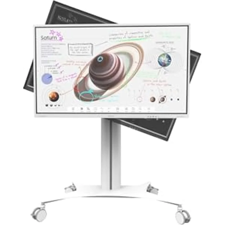 celexon Display Rollwagen Seoul - für Samsung FLIP - Displaygröße bis 65" - Traglast bis 50 kg - Maße: 118 cm x 56 cm x 167 cm - weiß – Bild 5