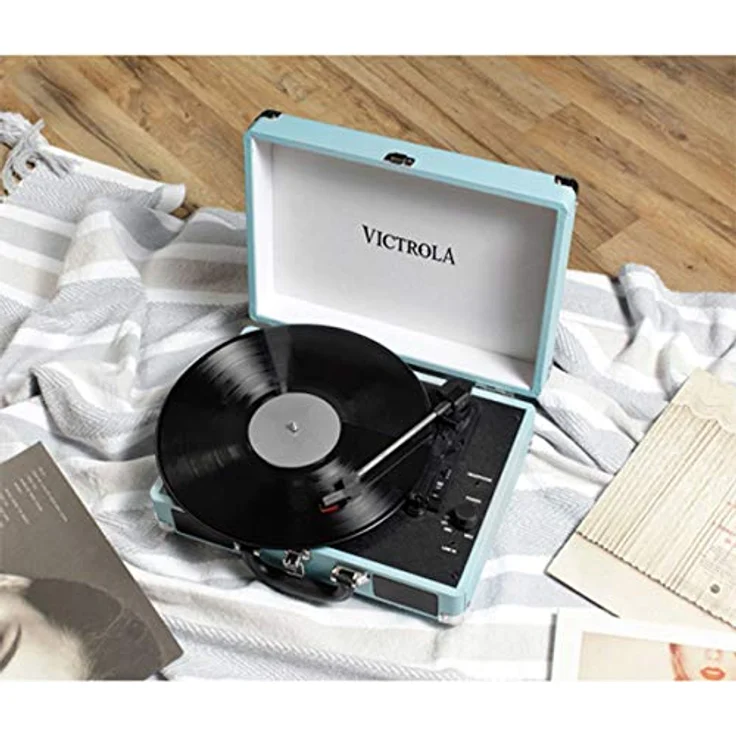 Victrola Suitcase Turntable 3-Gang Bluetooth Kofferplattenspieler - Türkis – Bild 3