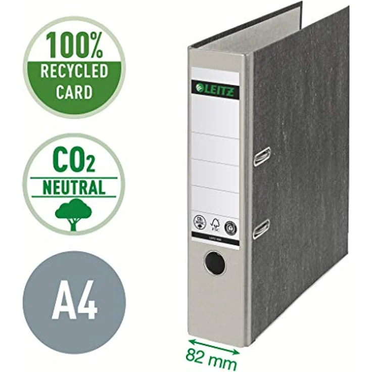 Leitz 1080-50-85 Ordner, A4, breit, Karton, grau – Bild 2
