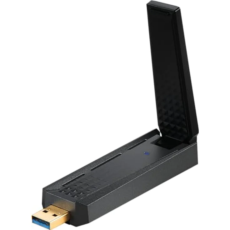 MSI AXE5400 WiFi 6E Tri-Band USB Adapter - Bis zu 5400 Mbps (6GHz, 5GHz, 2.4GHz Wireless), MU-MIMO, einstellbare Antenne, Beamforming, WPA3 - inkl. Standfuß, Schwarz – Bild 2