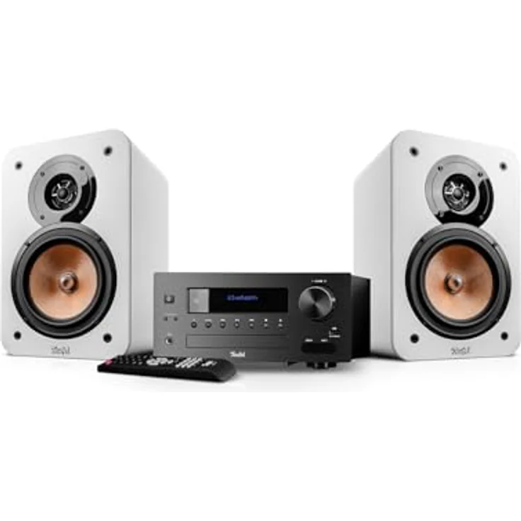 Teufel Ultima 20 Kombo 2, HiFi Stereo Kompaktanlage mit CD, Bluetooth, DAB+ Digitalradio, FM Radio und Bassreflex (Weiß) – Bild 1