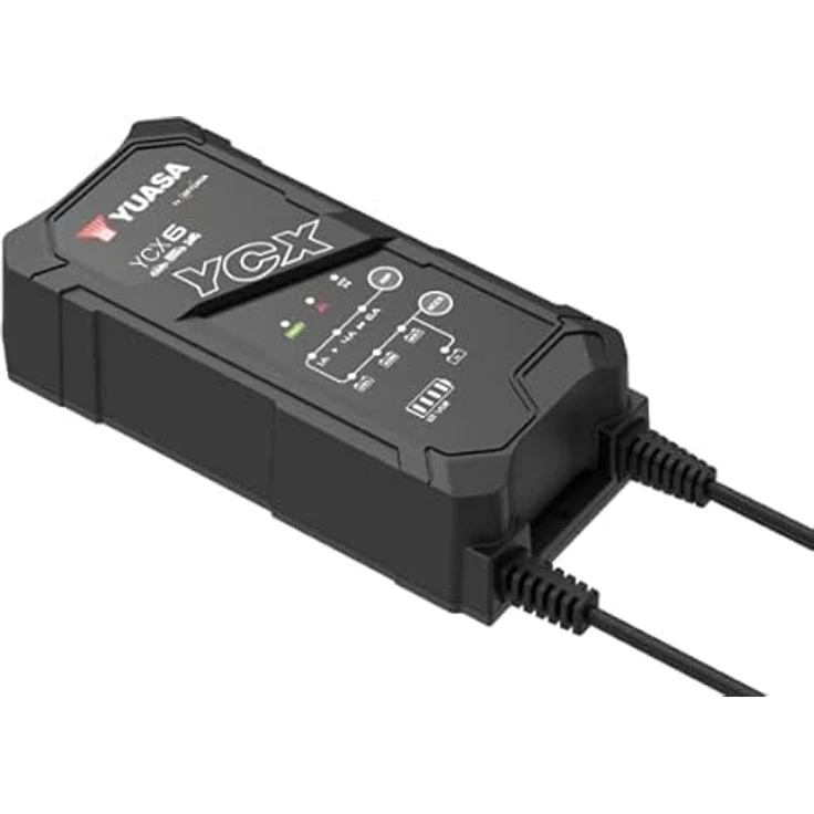 Yuasa GS Yuasa Spezial Smart Charger 12V YCX6 Ladegerät für AGM Lithium Gel Batterien, neunstufiger Lade- und Ladungserhalt-Prozess, schnelles Aufladen, Automatische Batteriediagnose, aktiv gekühlt – Bild 5
