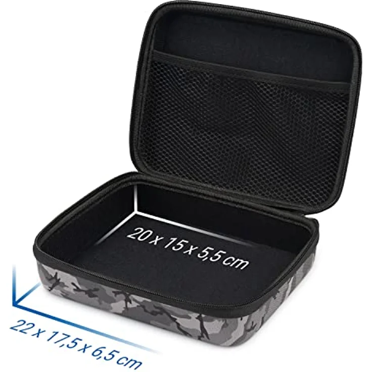 deleyCON Hardcase Tasche für GoPro Actionkamera & Zubehör, Robust mit Staub-, Aufpralls- und Spritzwasserschutz, Größe L - Camouflage – Bild 3