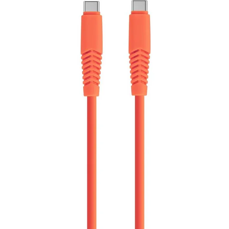 Setty USB-C – USB-C-Kabel, 1,5 m, 2,1 A, orange, Silikon mit griffiger Oberfläche