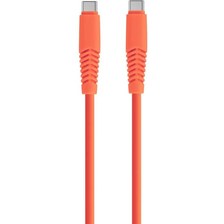 Setty USB-C – USB-C-Kabel, 1,5 m, 2,1 A, orange, Silikon mit griffiger Oberfläche