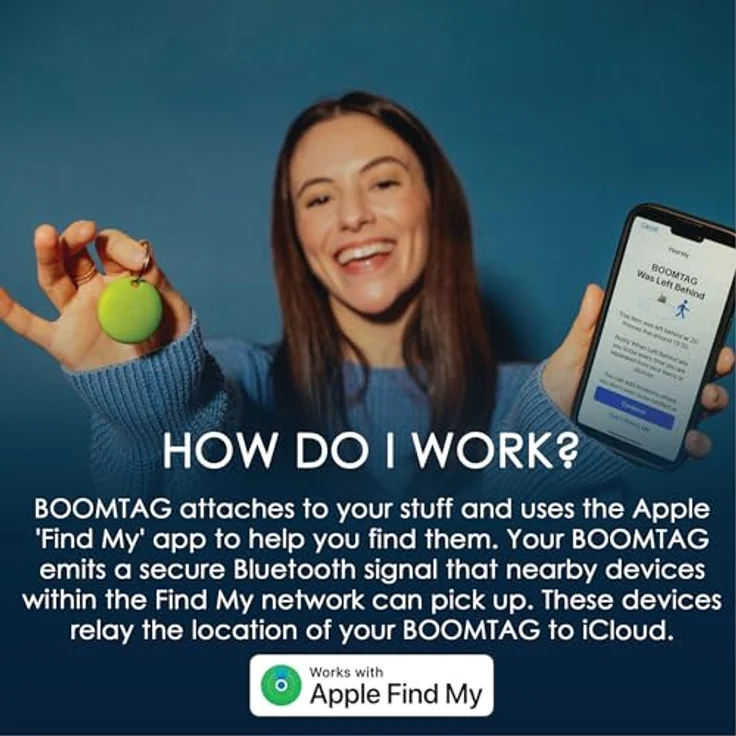 Boompods Boomtag Bluetooth Key Finder 2er Pack - Nachhaltiger Schlüsselfinder für Apple Wo ist? App, wasserdicht, elegant in 6 Farben – Bild 2