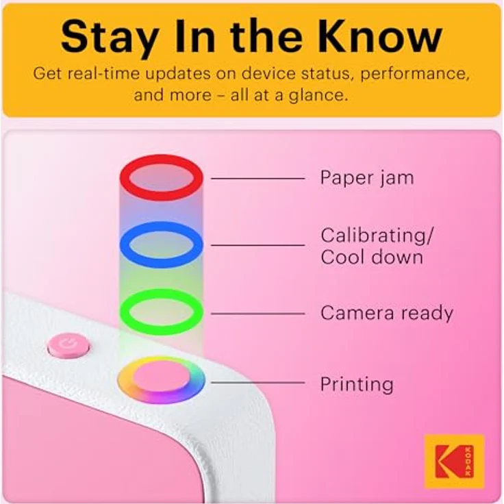 Kodak Printomatic+ Sofortbild Digitalkamera 10MP, RGB LED, druckt 2x3” farbige Fotos ohne Tinte – Rosa – Bild 5
