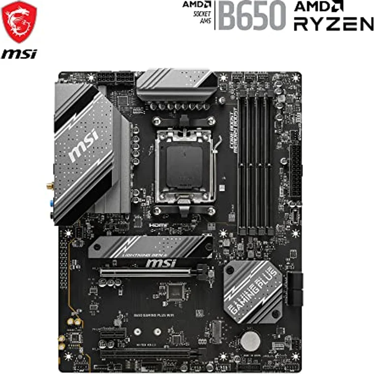 MSI B650 Gaming Plus WiFi Motherboard (unterstützt AMD Ryzen 7000 Prozessoren, AM5 - DDR5 Memory Boost 6400+MHz/OC, 2 x PCIe 4.0 x16, 2 x M.2 Gen4, Wi-Fi 6E, ATX) – Bild 2