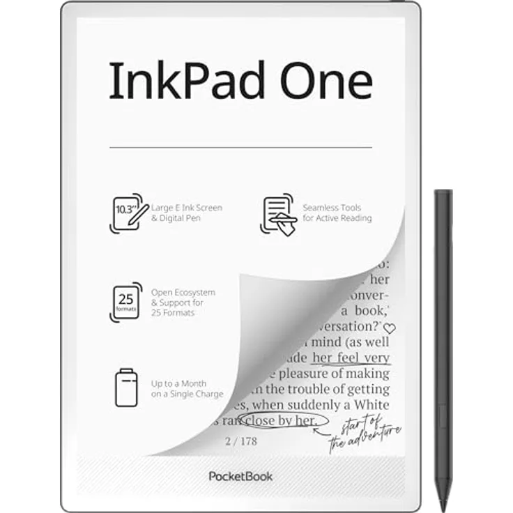 PocketBook InkPad One eBook-Reader, 10.3" Touchscreen, 32 GB, WLAN, schwarz