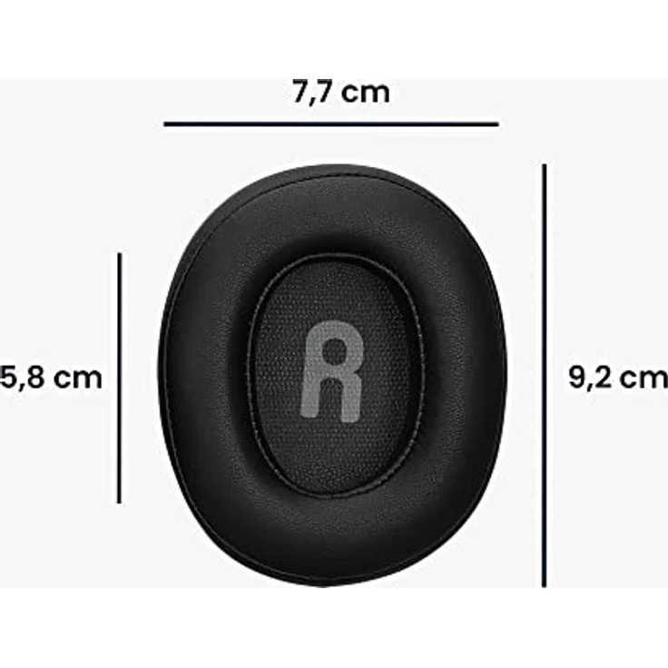 kwmobile 2X Ohrpolster kompatibel mit JBL Tune T760NC / T750BTNC / T710BT / T700BT - Kunstleder Over Ear Kopfhörer Polster, Schwarz – Bild 4