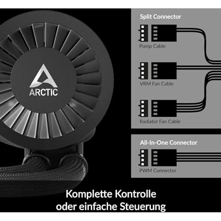 ARCTIC Liquid Freezer III 240 - Wasserkühlung PC, AIO CPU Wasserkühler, Intel & AMD, effiziente PWM-gesteuerte Pumpe, Lüfter: 200–1800 rpm, LGA1851 und LGA1700 Contact Frame - Schwarz – Bild 3