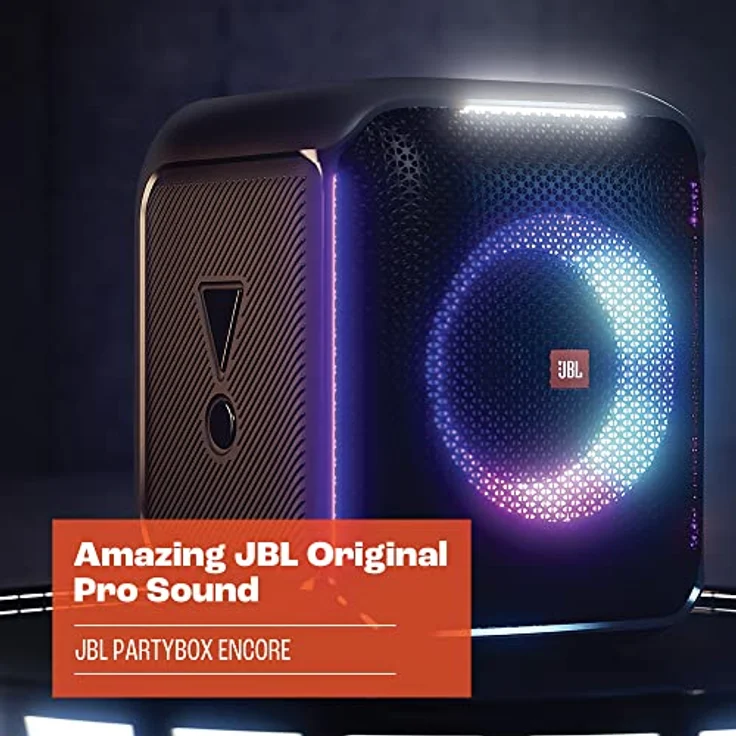 JBL PartyBox Encore Essential Bluetooth-Lautsprecher mit Lichtshow, spritzwassergeschütztem Design und 10 Stunden Spielzeit, schwarz – Bild 5