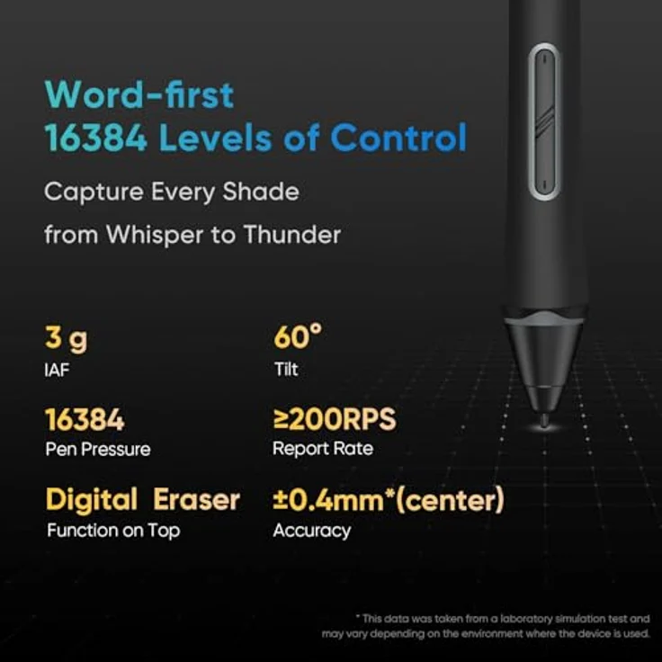 XP-Pen Artist 13.3 Pro V2, Grafiktablett mit 13,3" Full HD Display, 5080 lpi, 16.384 Druckstufen, Schwarz – Bild 2