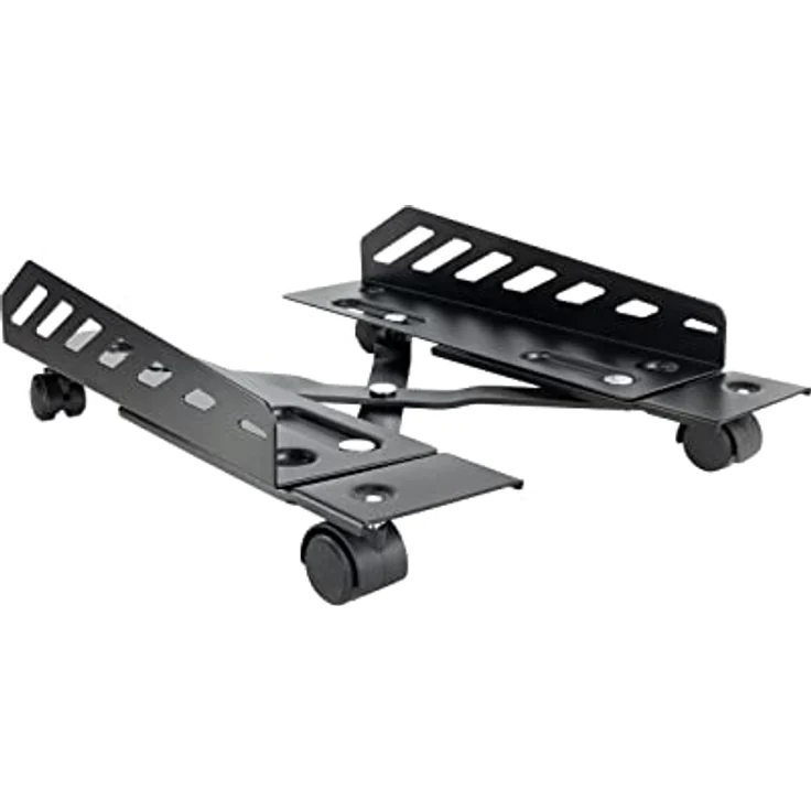 TooQ UMCS0024-B, Bodenstativ mit Rollen für CPU, Metall, schwarz, max. 25 kg, Breite 160-300 mm – Bild 2
