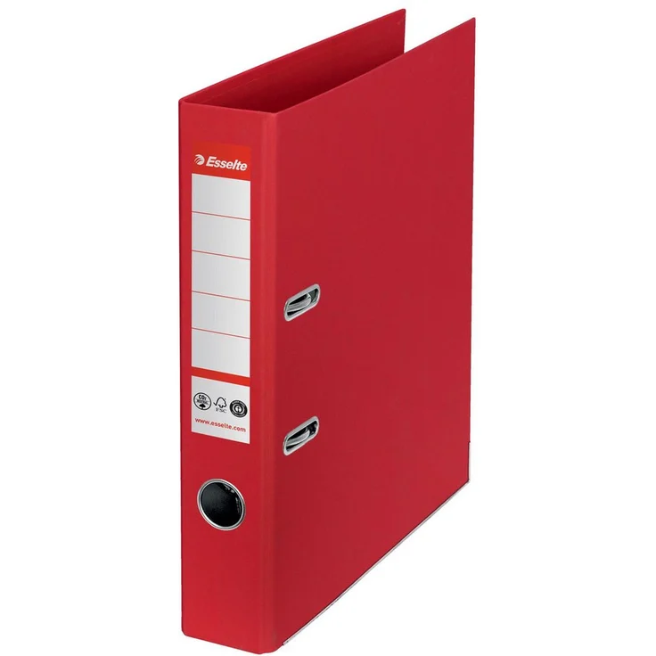 ESSELTE Aktenordner Ordner No.1 klimaneutral Papier A4 50mm rot, FSC-zertifiziert mit Hebelmechnik und 350 Blatt Kapazität – Bild 1
