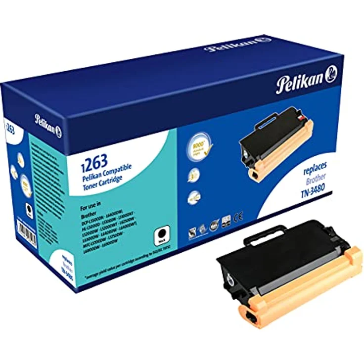 Pelikan Toner ersetzt Brother TN-3480, schwarz, kompatibel für Brother HL L6300, 8000 Seiten Ergiebigkeit – Bild 2