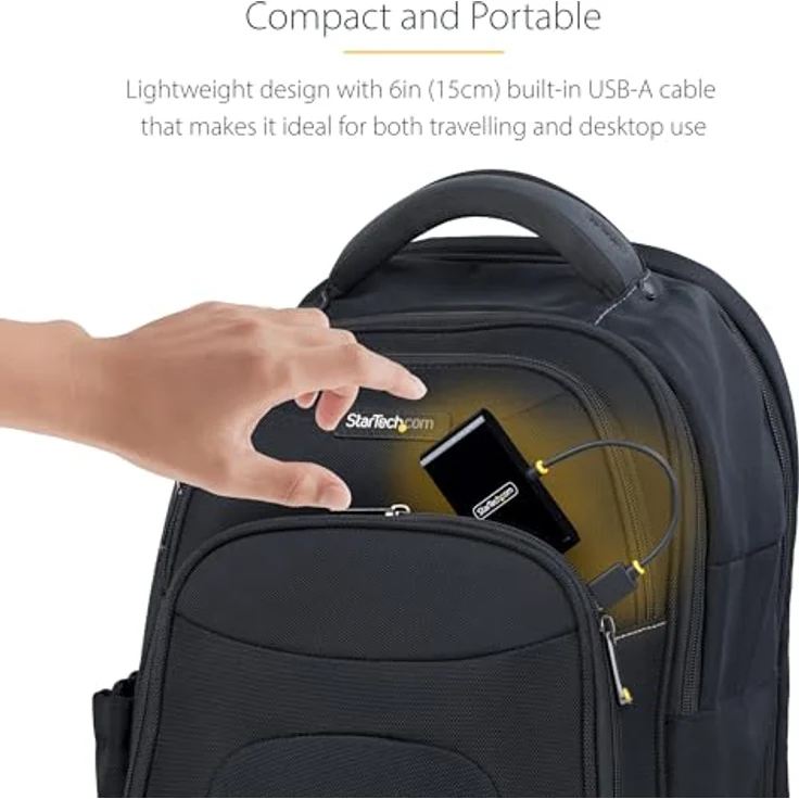 StarTech.com 4-Port USB 2.0 Hub, USB Busbetrieben, Mini USB Hub für Reisen, Multi USB Adapter/Verteiler, Mobiler USB Splitter, Schwarz – Bild 3