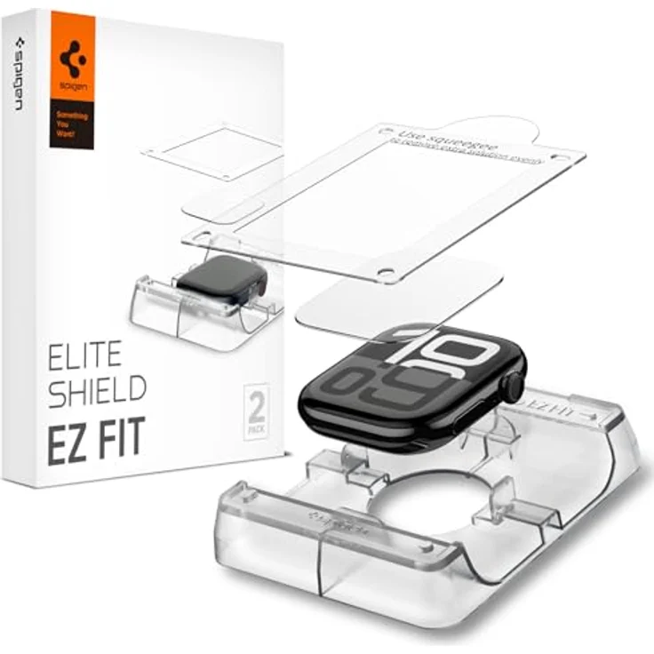 Spigen Eliteshield EZ Fit 2 Pack, Bildschirmschutzfolie für Apple Watch 11/10, transparent, 46mm – Bild 1