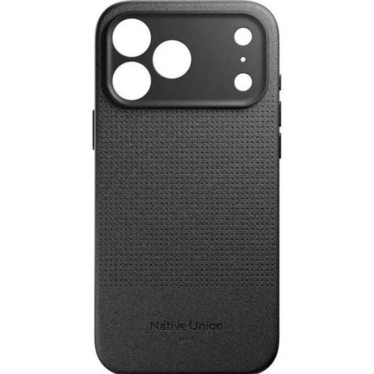 Native Union Active Case für iPhone 17 Pro Max, Schutzhülle aus tierfreier Leder-Alternative mit 40% Recyclinganteil, Stoßschutz bis 3 Meter, Schwarz