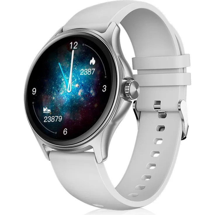 Niceboy WATCH Pixel 2, Smartwatch und Fitnesstracker für Unisex, Arktisch Silber mit Aktivitäts- und Gesundheitsüberwachung