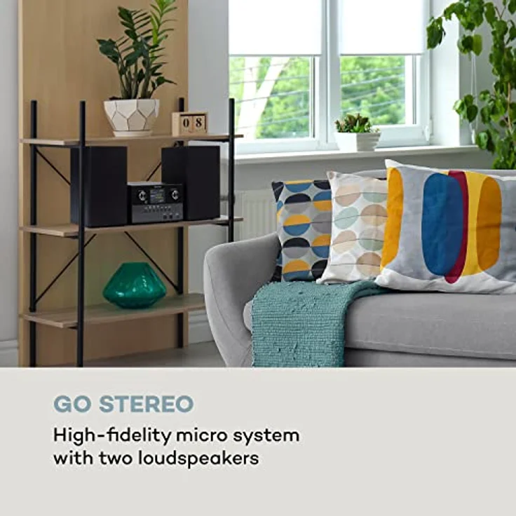 Auna Connect System S Stereoanlage + Lautsprecher 20Wmax Internet-DAB+-UKW CD-Player silber Schwarz – Bild 3