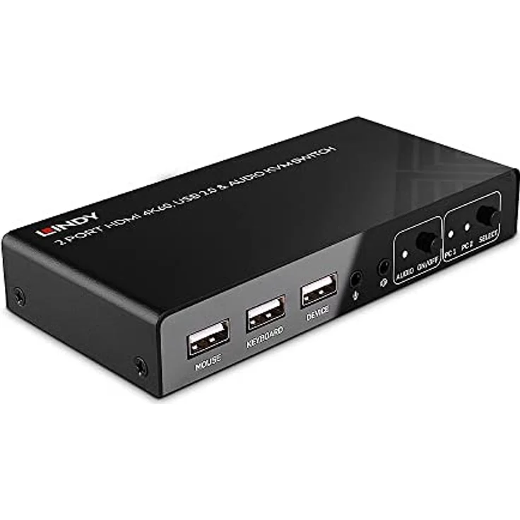 LINDY 32809 HDMI Switch und KVM 4K60, USB 2.0 und 2-Port Audio – Bild 1