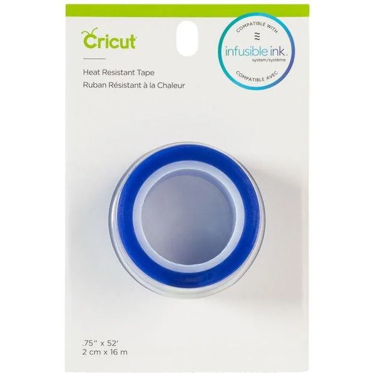 Cricut Heat Resistant Tape, hitzebeständiges Klebeband für Thermotransfer, 16 m x 2 cm, blau, bis 205°C