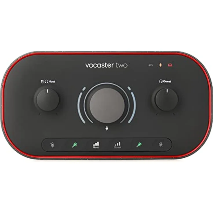 Focusrite Vocaster Two – Podcast-Audio-Interface für Aufnahmen von Moderator und Gast. Mit zwei Mikrofoneingängen und zwei Kopfhörerausgängen sowie Auto Gain, Enhance und Mute-Funktion. – Bild 1