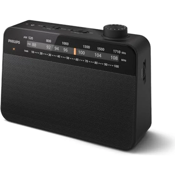 Philips TAR2509 FM-/MW-Kofferradio, klare Empfangsqualität, tragbares Design, schwarz – Bild 3