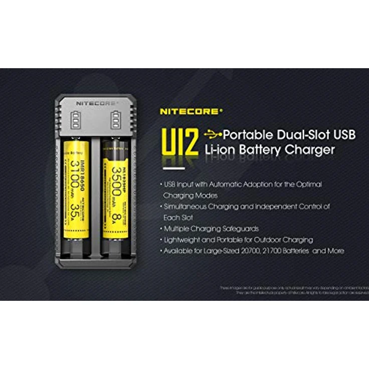 Nitecore UI2 Akku Ladegerät mit USB-C, Zweischachtlader für Akkubatterien, Aufladestation für Camping und Outdoor, schwarz – Bild 3