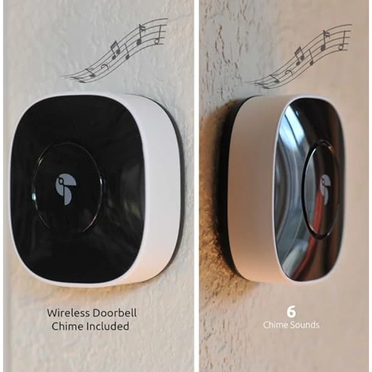 TOUCAN Wireless Video Doorbell with internal Chime, Mehrklang Tür-Gong, Lautstärke wählbar, 6 verschied. Sounds, Innen & Außen – Bild 3