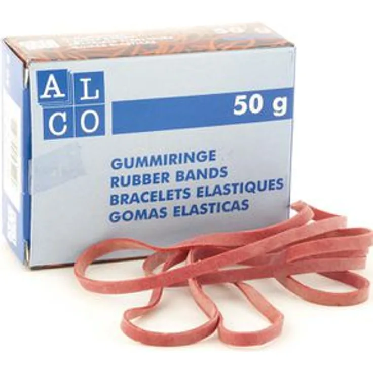 Alco 752 Gummiband Länge 150mm, Breite 4mm, rot 50g