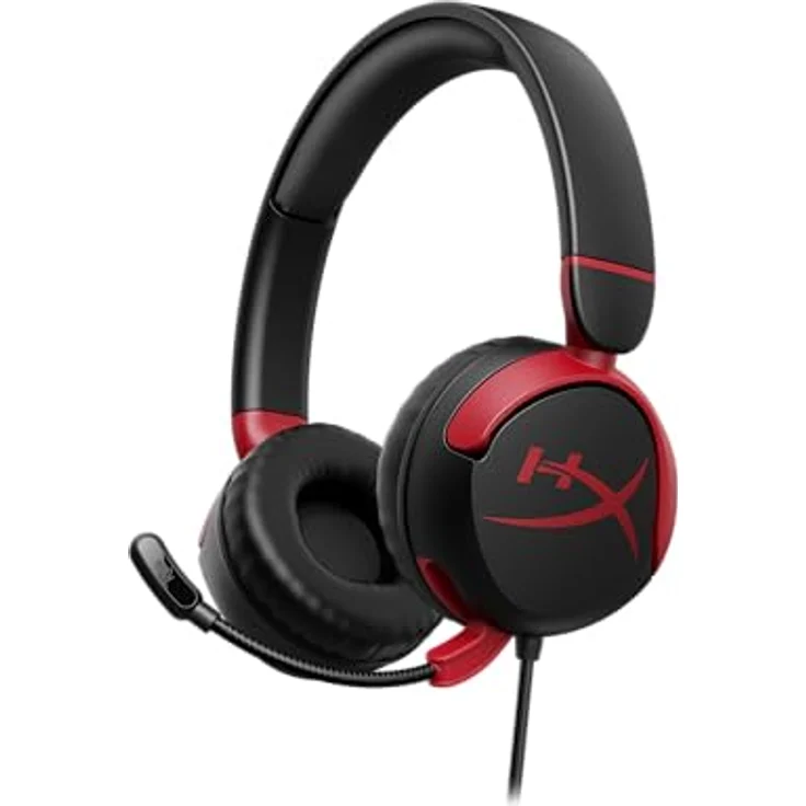 HyperX Cloud Mini Gaming-Kopfhörer für Kinder, 85 dB Lautstärke, PC/Switch/PS/Xbox, Rot/Schwarz – Bild 1