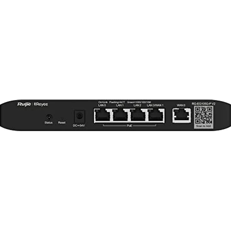 Ruijie Reyee 5-Port Cloud verwalteter PoE Router RG-EG105G-P-V2, Langlebig und robust, PCIe 4.0-Version, schwarz - Preisvergleich – Bild 3