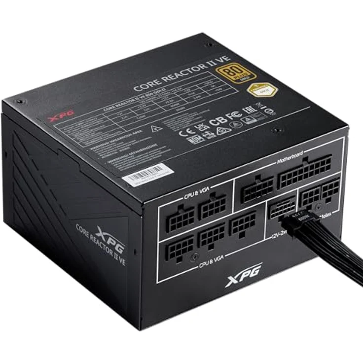 XPG Core Reactor II VE 650 W Schwarz 80 Plus Gold PSU FDB 120mm Lüfter ATX 3.1 / EPS v2.92 – Bild 3