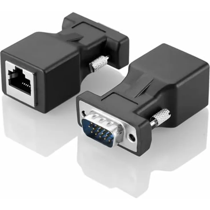 Aukson J13 VGA Extender Adapter Set, VGA auf LAN CAT5/CAT6, bis 1280x1024 bei 60Hz, 2 Stück (1x weiblich, 1x männlich) – Bild 3
