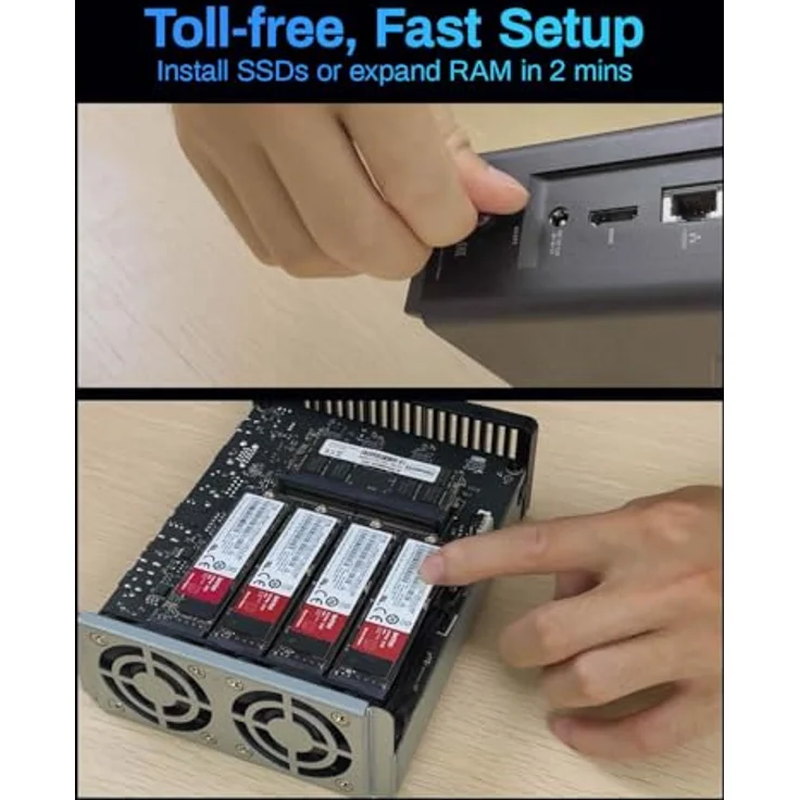 TERRAMASTER F8 SSD Plus NAS - Voll-SSD-NAS mit Core i3 8-Core CPU, 16GB DDR5 RAM, 10GbE Port, 64TB Kapazität (Diskless) - Silber – Bild 5