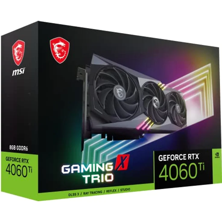 MSI GeForce RTX 4060 Ti Gaming X Trio 8G Grafikkarte - NVIDIA RTX 4060 Ti, 8 GB GDDR6 Speicher, 18Gbps, PCIe 4.0, Tri Frozr 3, RGB, DLSS3 – Bild 1