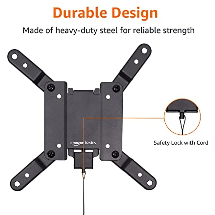 Amazon Basics Fixed Flat TV Wall Mount fits 12-Inch to 40-Inch TVs and VESA 200x200 – Bild 2