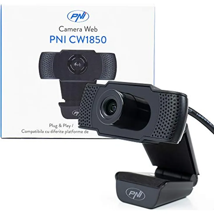 PNI Webcam CW1850 Full HD, USB-Anschluss, aufsteckbares, eingebautes Mikrofon