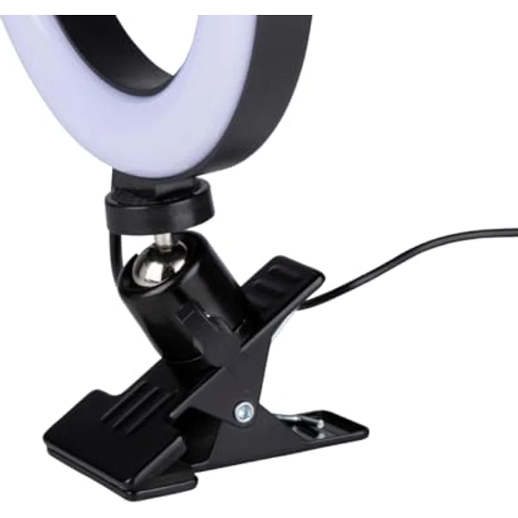 Grundig Ringlicht LED Selfie Ringlicht mit Clip, ∅ 15,6 cm, 48 LEDs, stufenlos dimmbar, 3 Lichtfarben – Bild 5