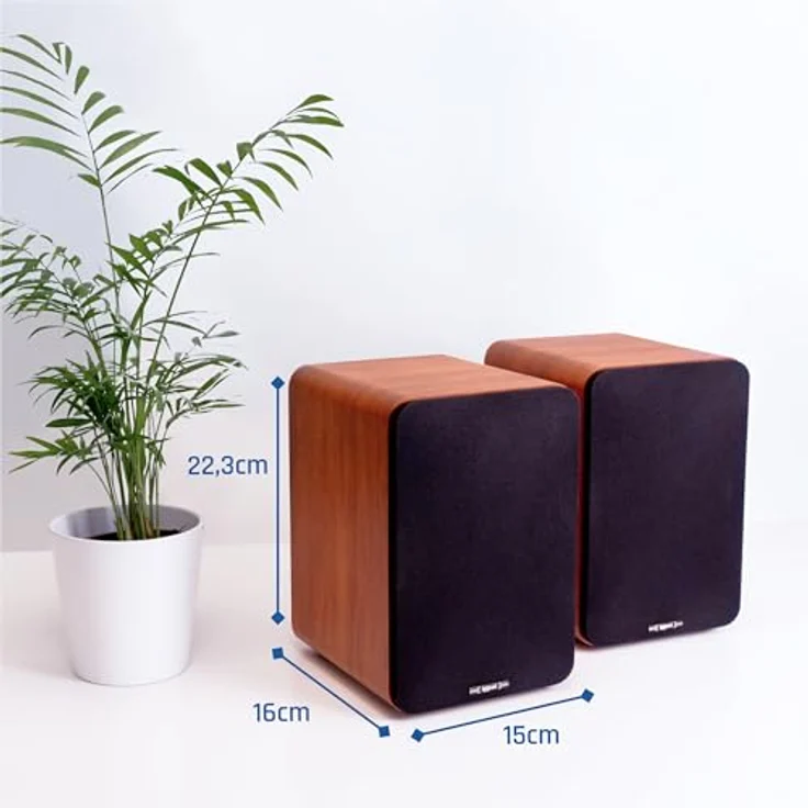 iggual 2.0 Aktive Bluetooth-Lautsprecher, 50 W RMS, Hi-Fi Sound, Bluetooth 5.3, USB, HDMI ARC, Mahagoni-Finish – Bild 3